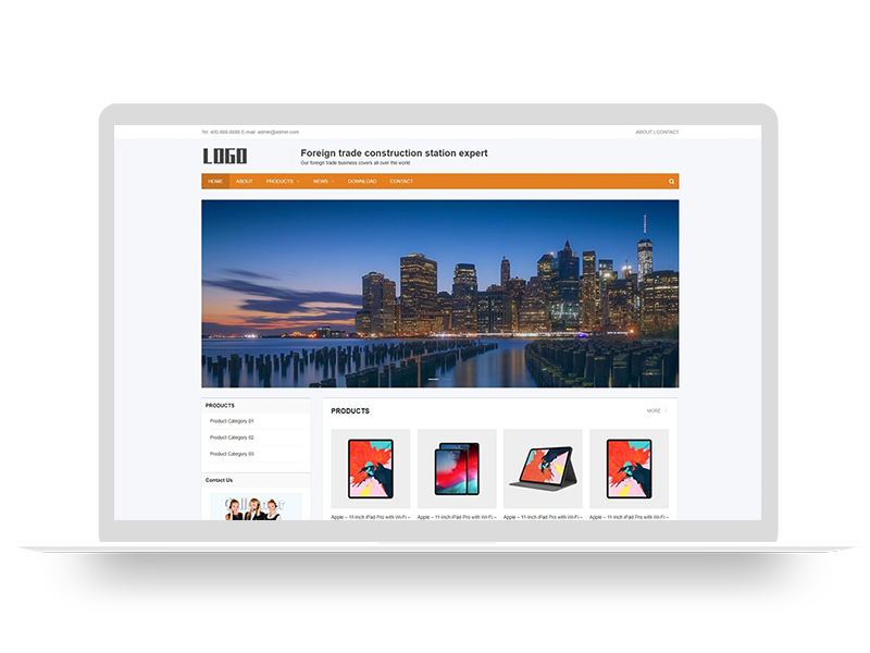 (自适应手机端)电子产品外贸企业网站pbootcms模板 – 带下载功能