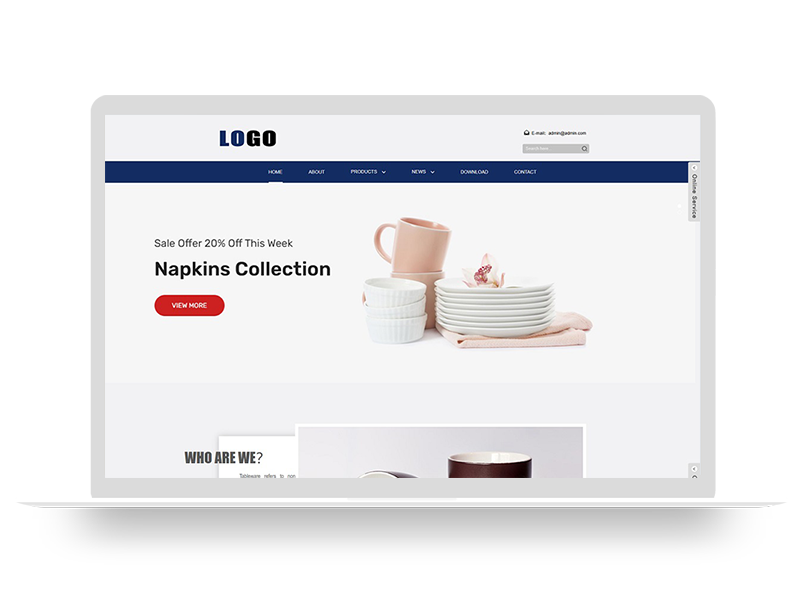 (自适应手机端)餐具生活用品外贸网站模板 – 带下载功能