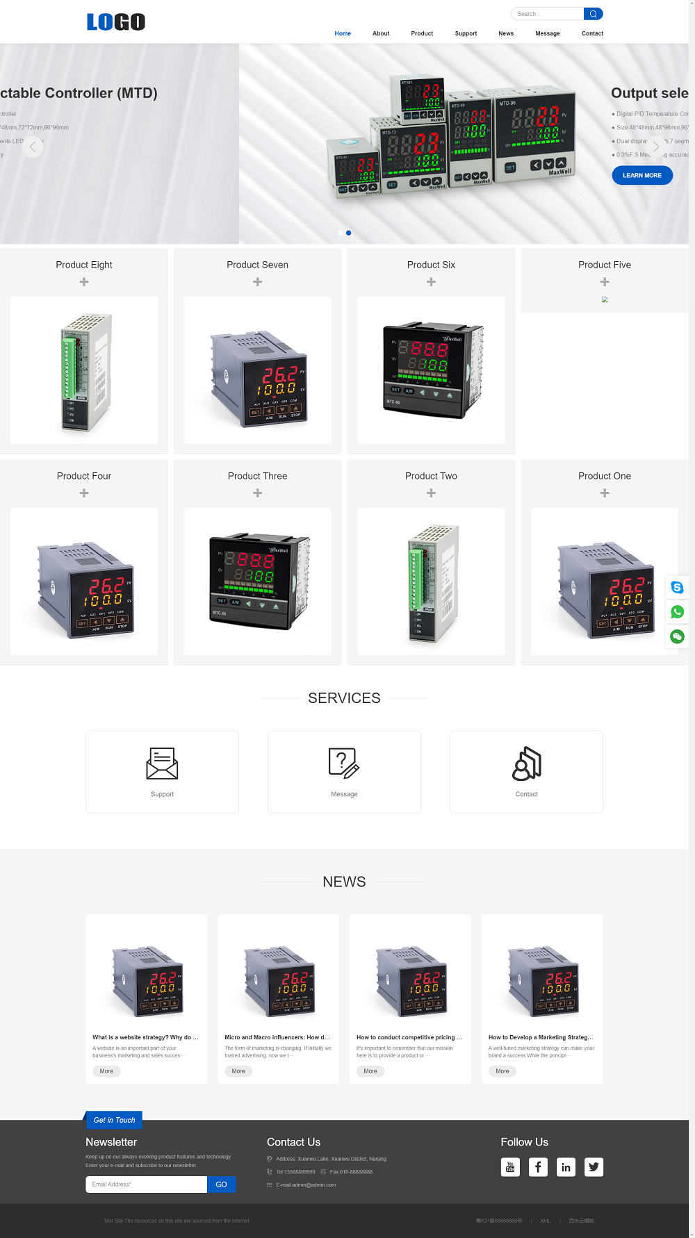 (自适应手机版)英文外贸网站模板 – 带三级子目录